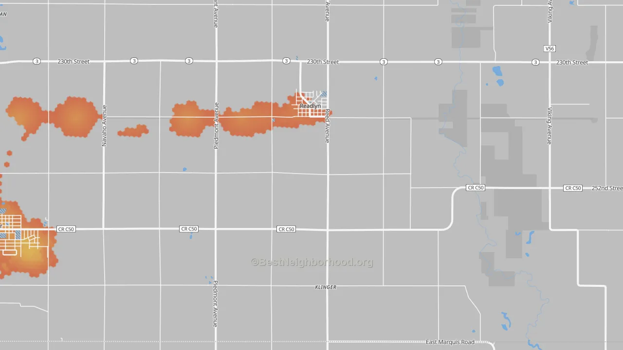 Bike Grade map of Readlyn, IA