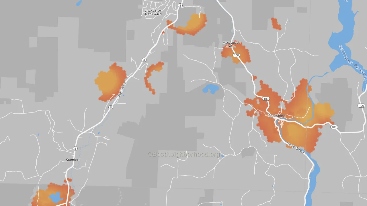 Bike Grade map of Readsboro, VT