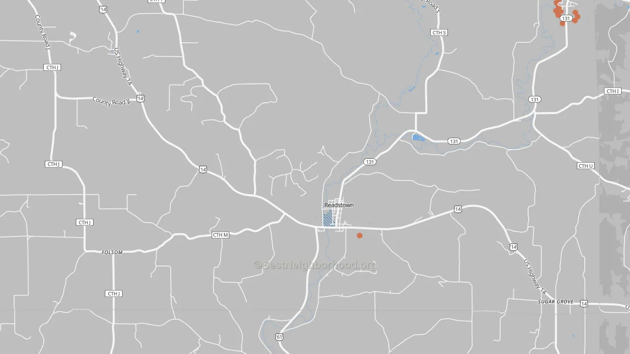 Bike Grade map of Readstown, WI