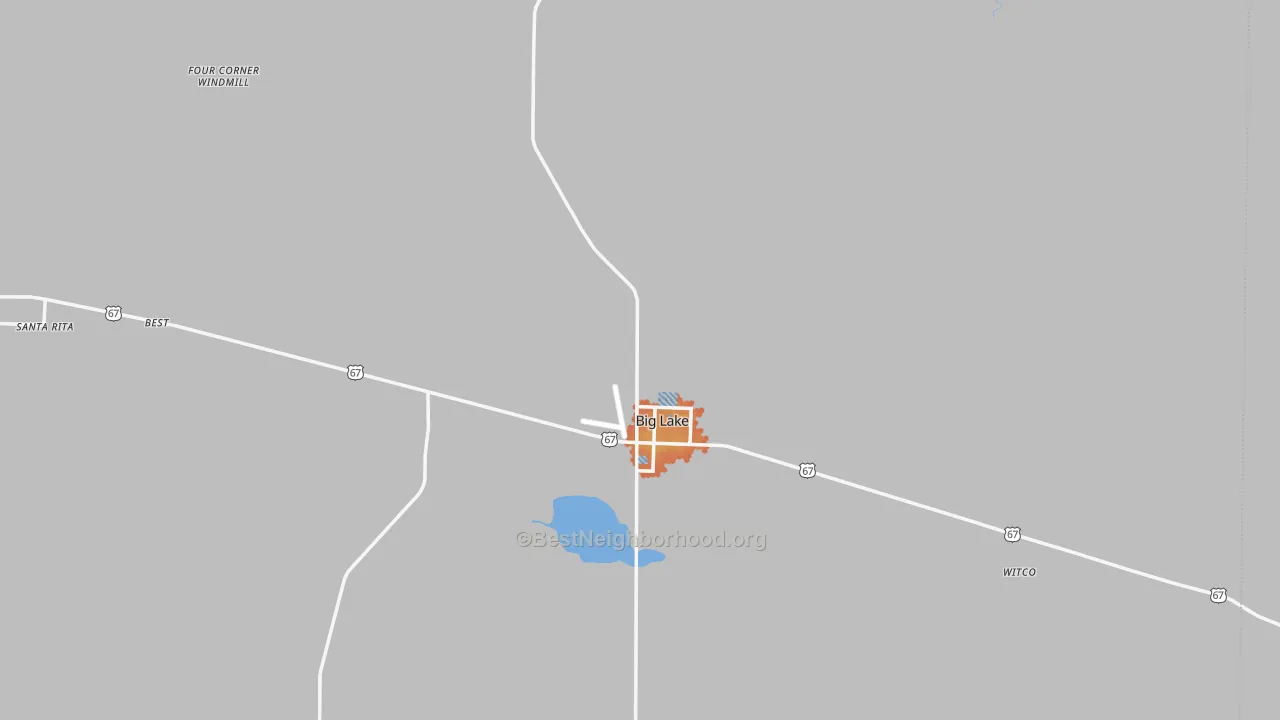 Bike Grade map of Reagan County, TX