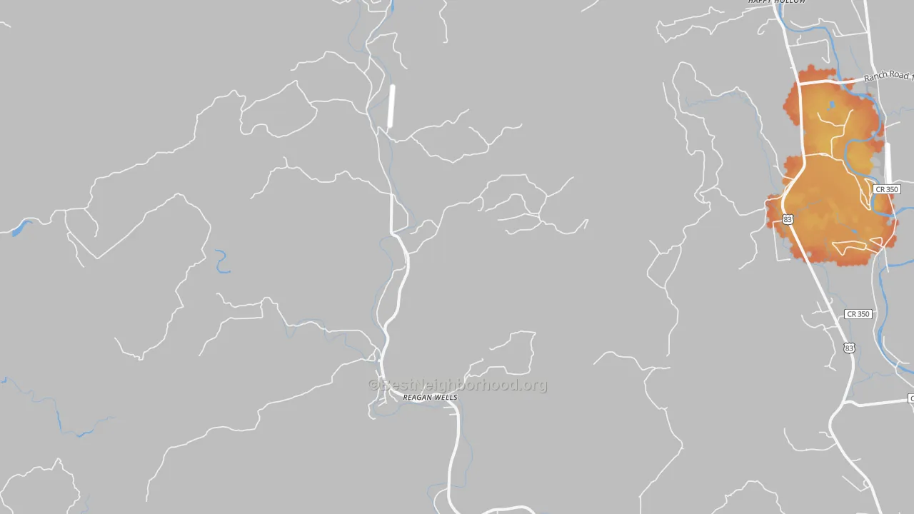 Bike Grade map of Reagan Wells, TX