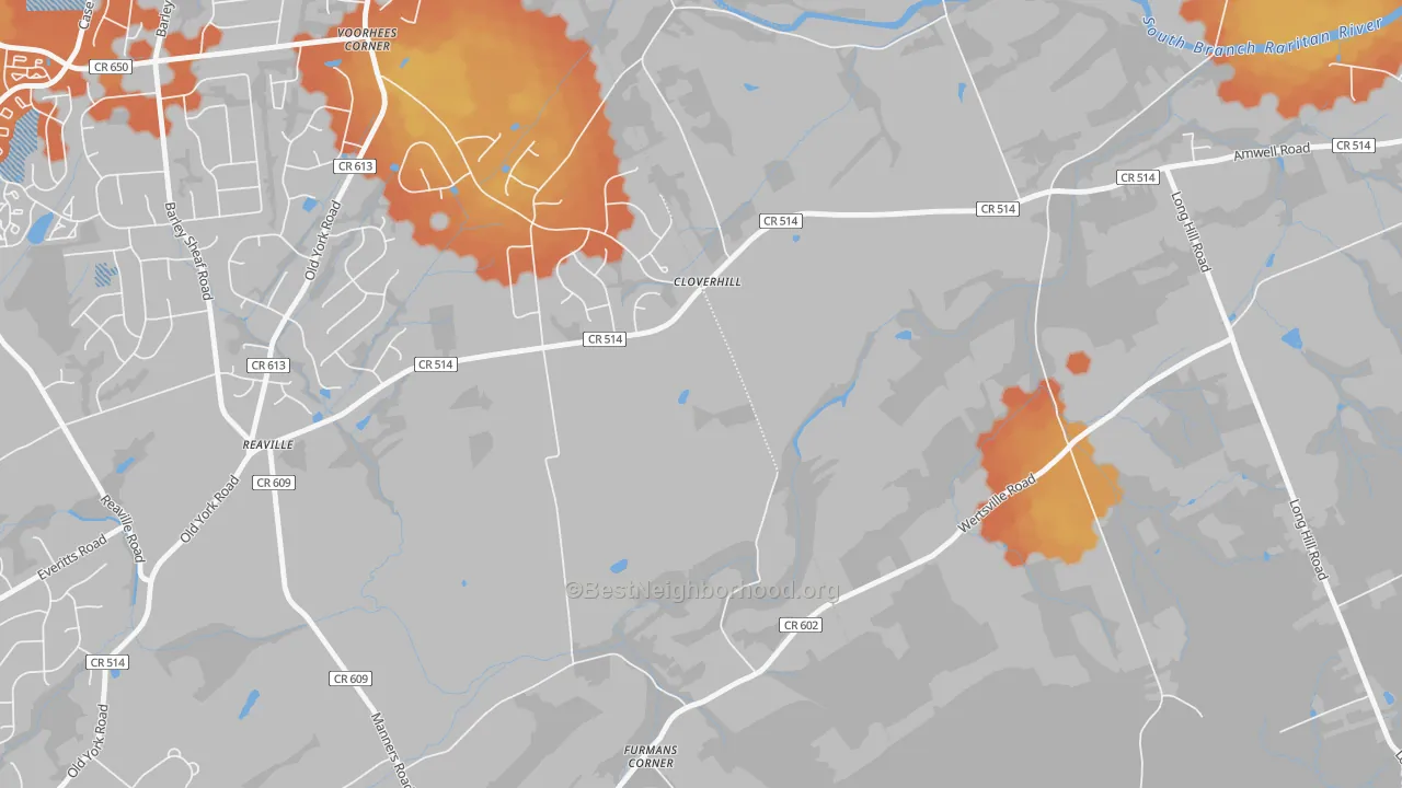 Bike Grade map of Reaville, NJ