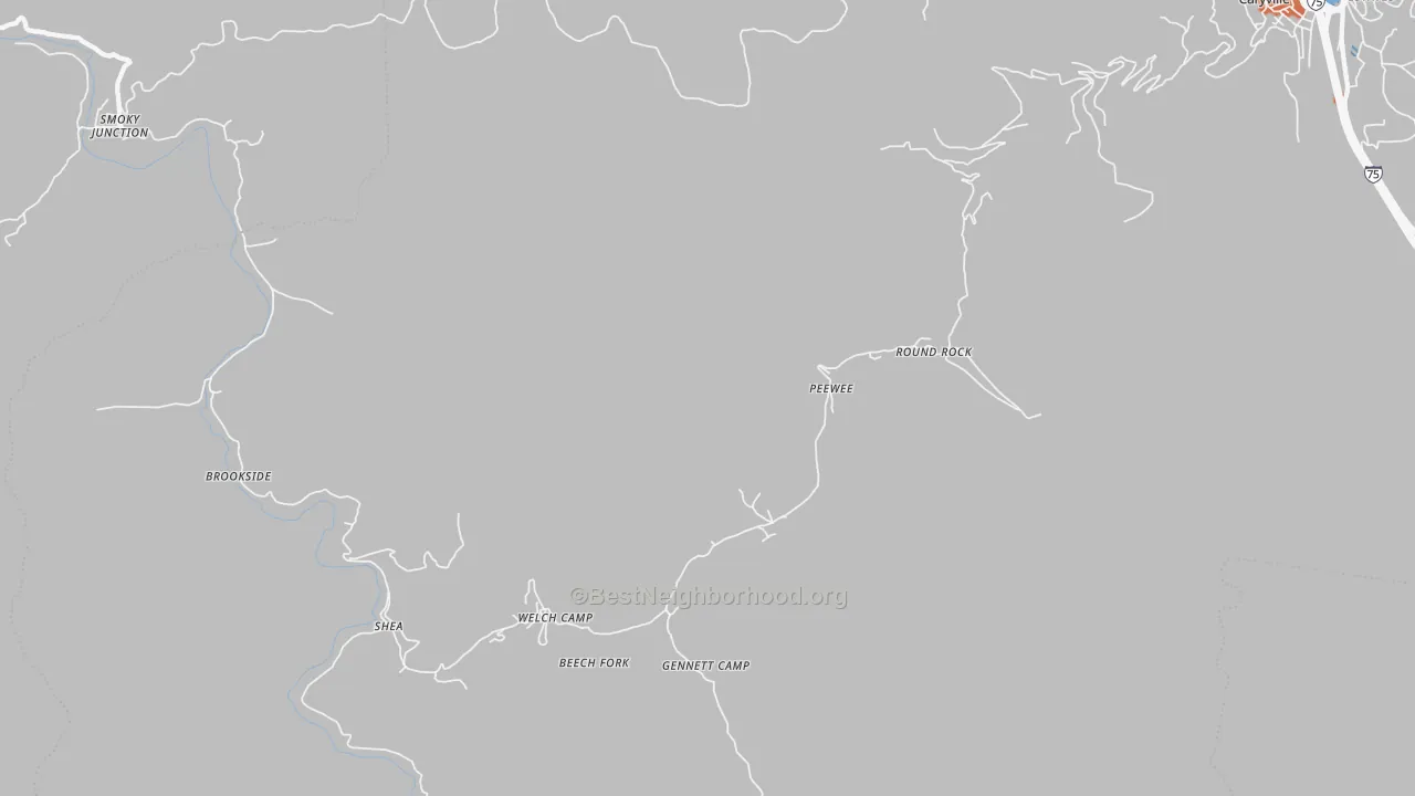 Bike Grade map of Red Ash, TN