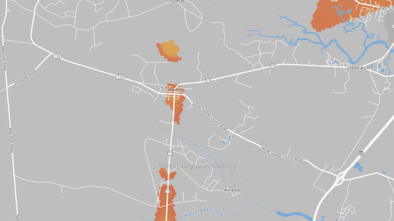 Bike Grade map of Red Bluff, GA