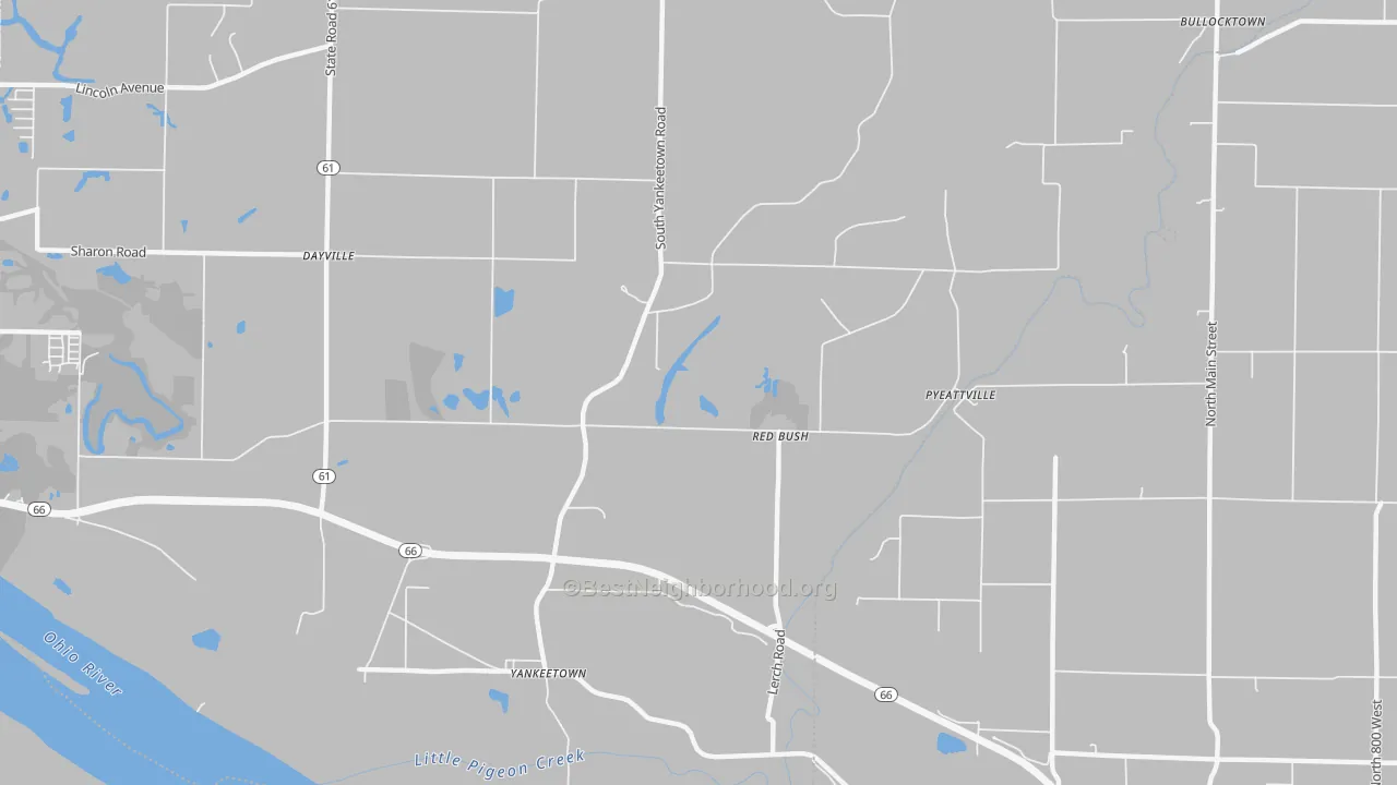 Bike Grade map of Red Bush, IN