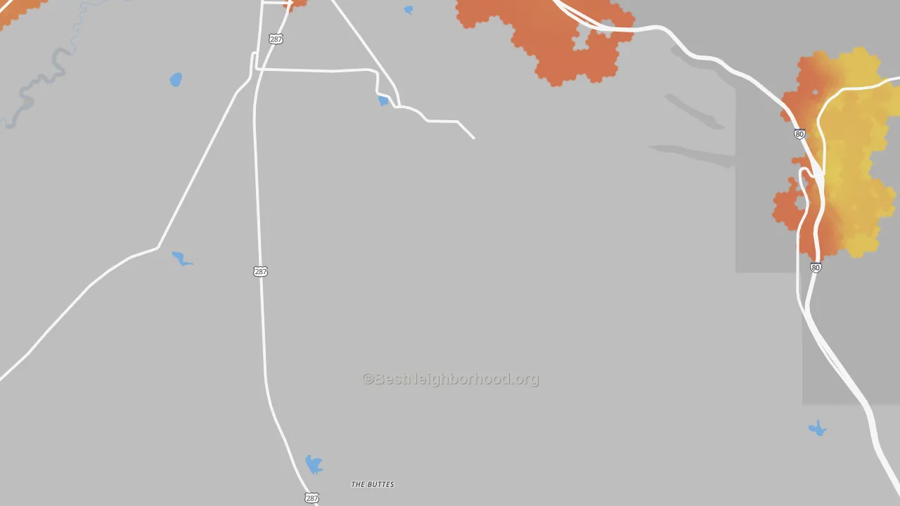 Bike Grade map of Red Buttes, WY