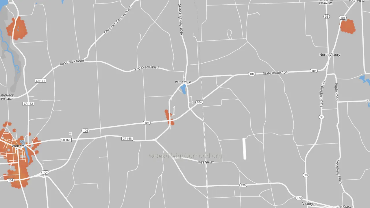 Bike Grade map of Red Creek, NY