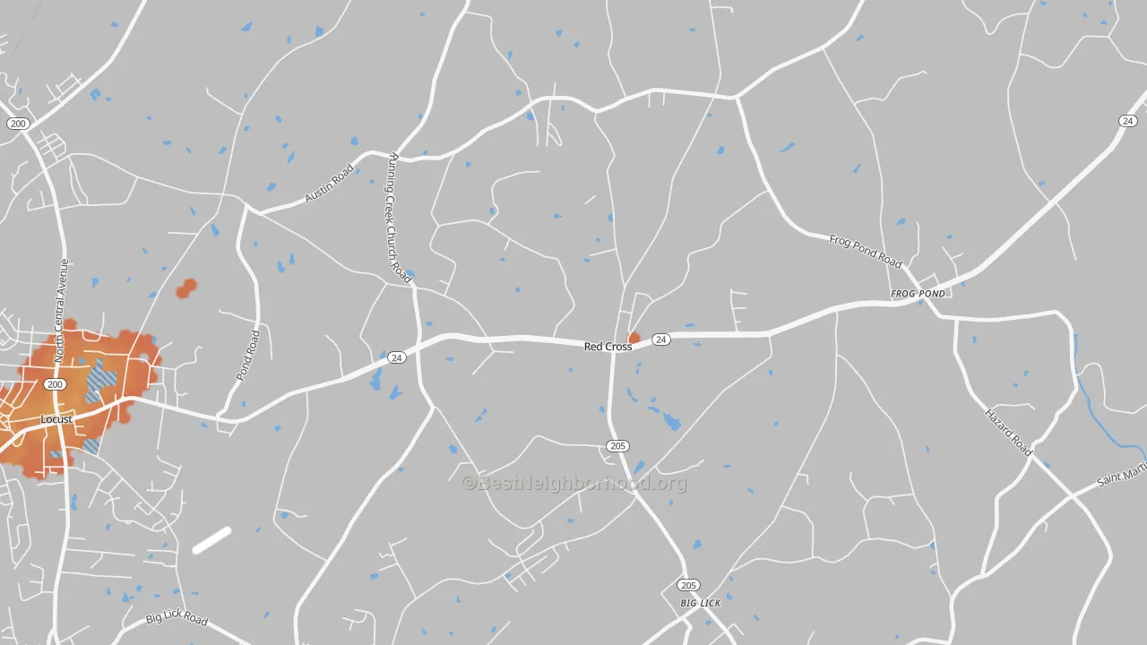 Bike Grade map of Red Cross, NC