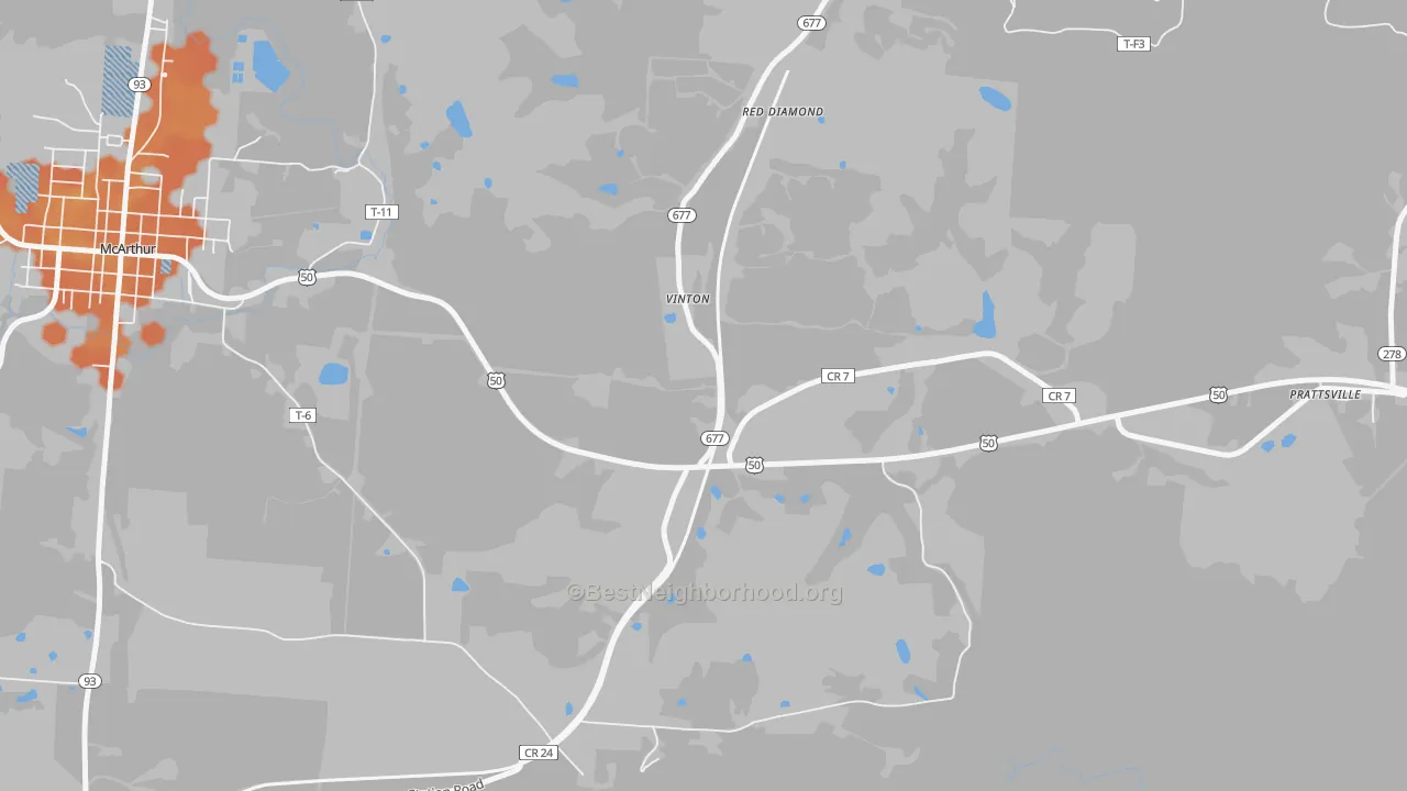 Bike Grade map of Red Diamond, OH