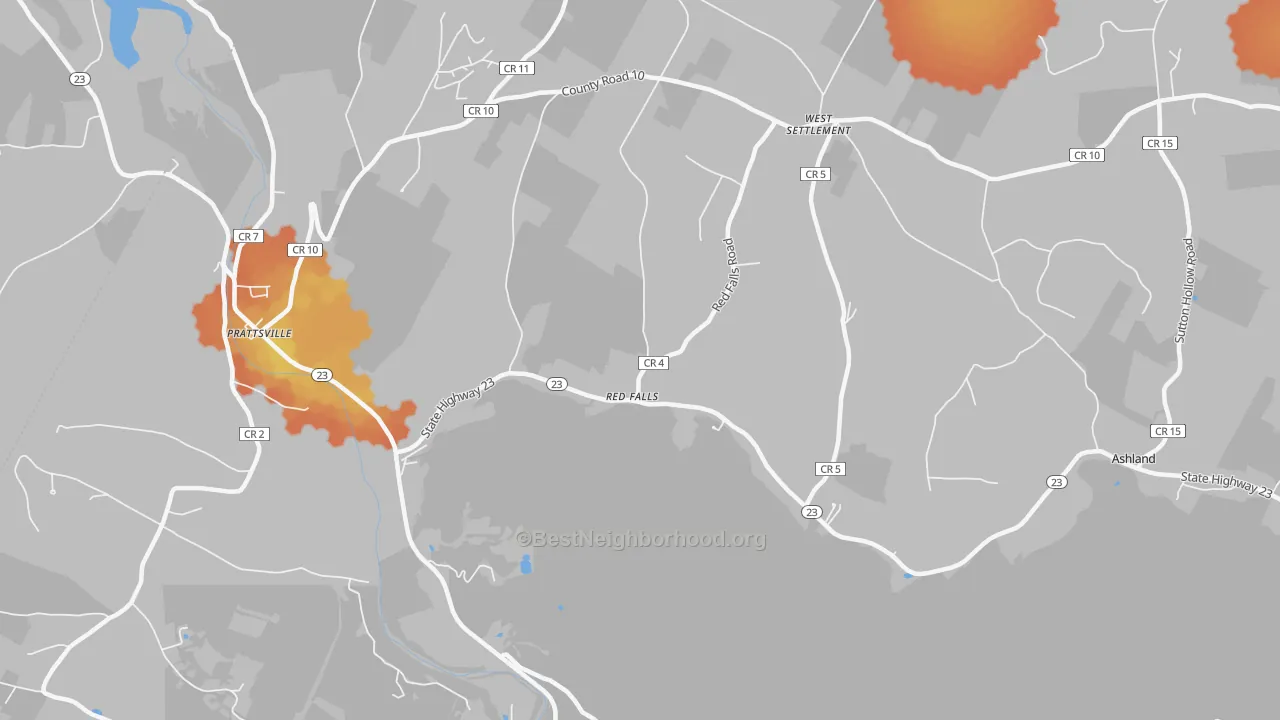 Bike Grade map of Red Falls, NY