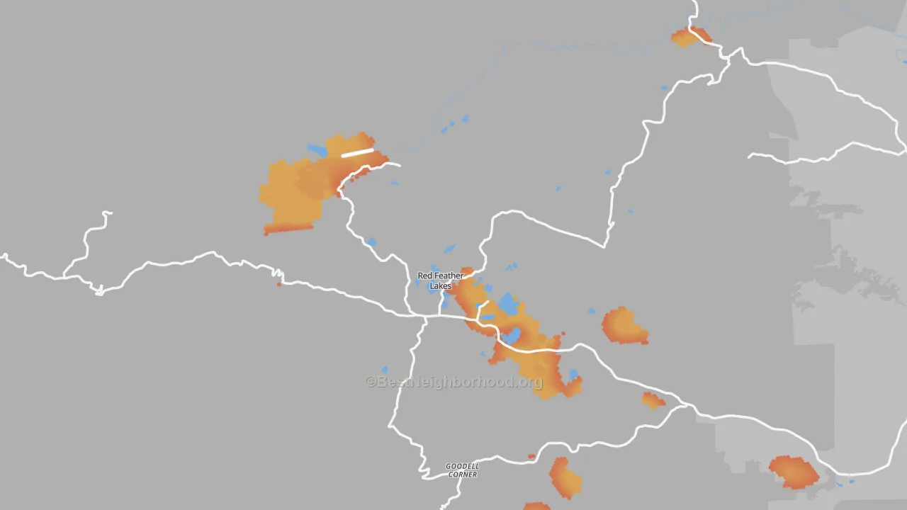Bike Grade map of Red Feather Lakes, CO