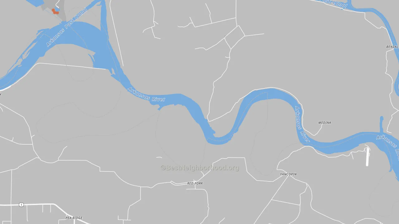 Bike Grade map of Red Fork, AR