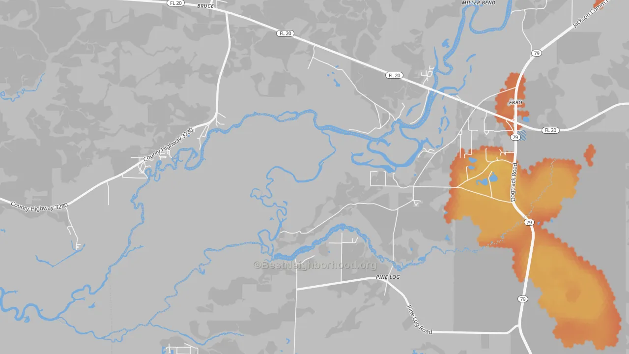 Bike Grade map of Red Head, FL
