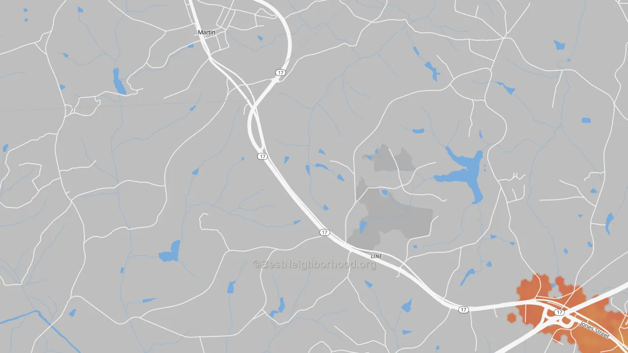 Bike Grade map of Red Hill, GA