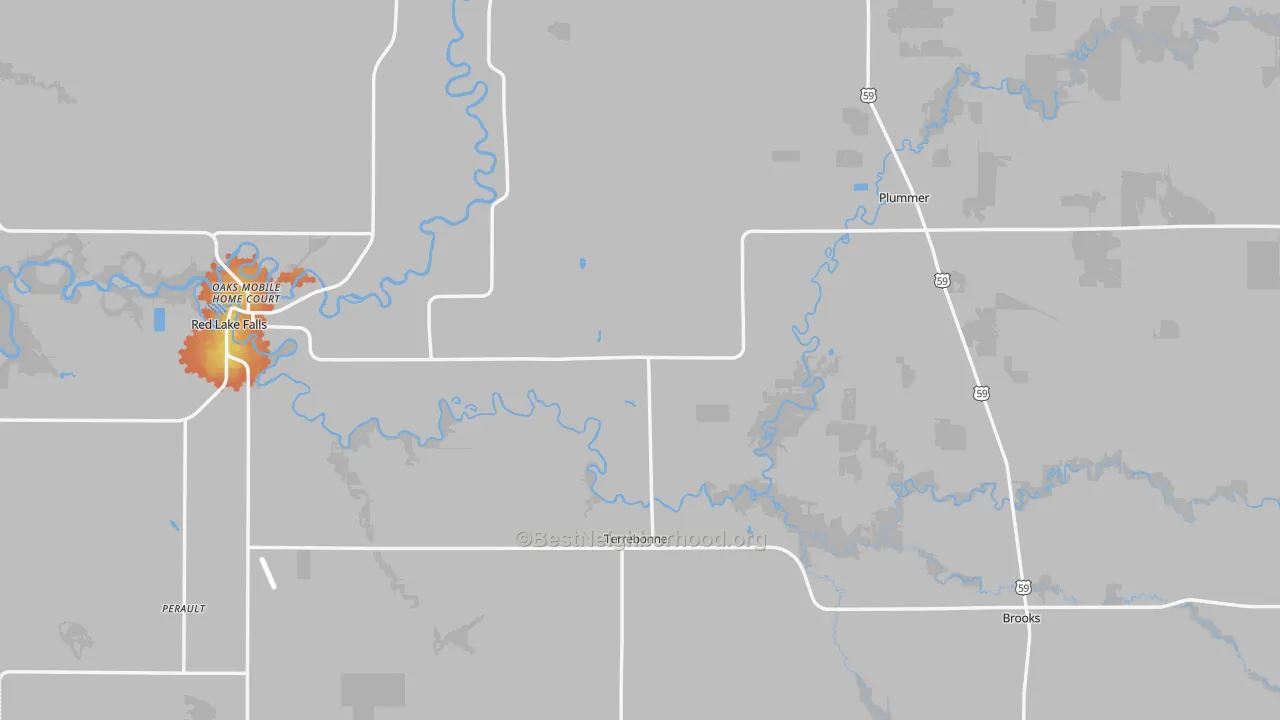Bike Grade map of Red Lake County, MN
