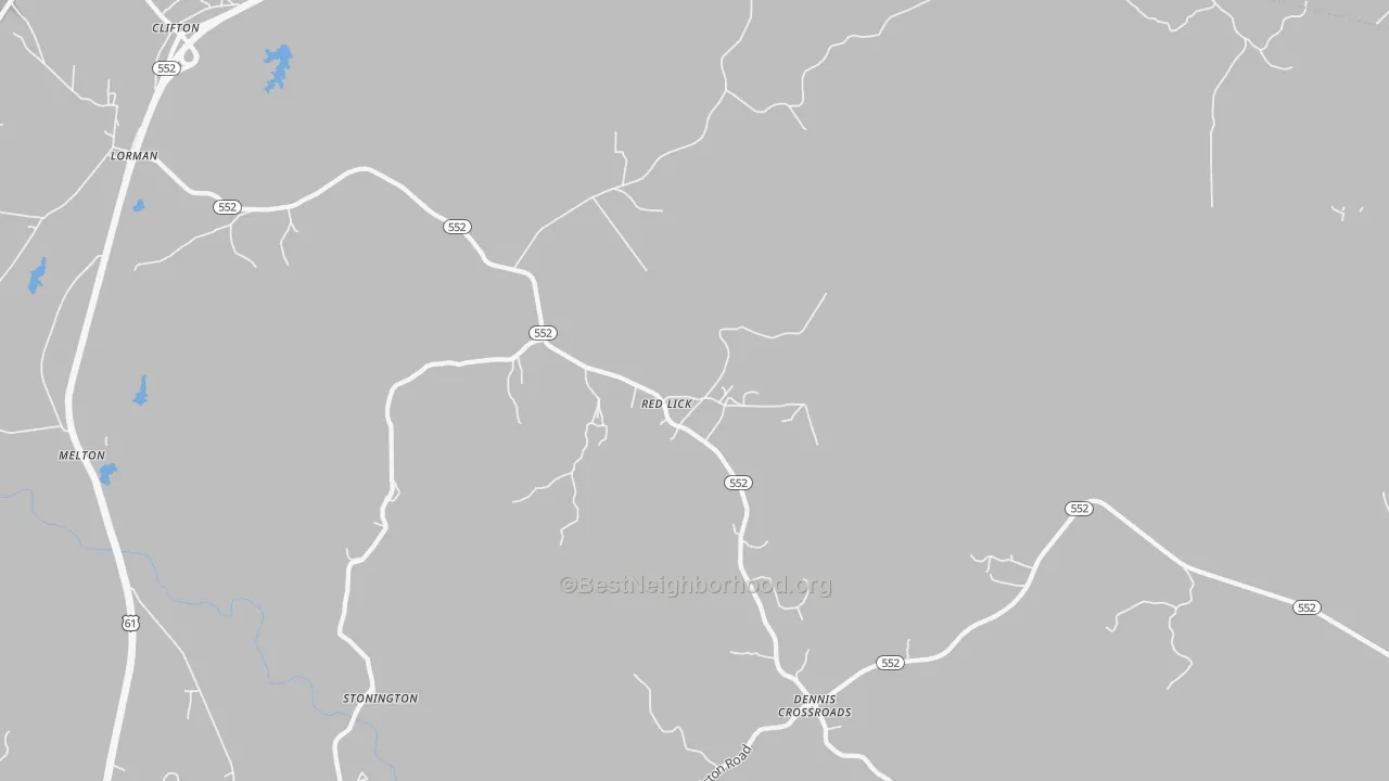 Bike Grade map of Red Lick, MS