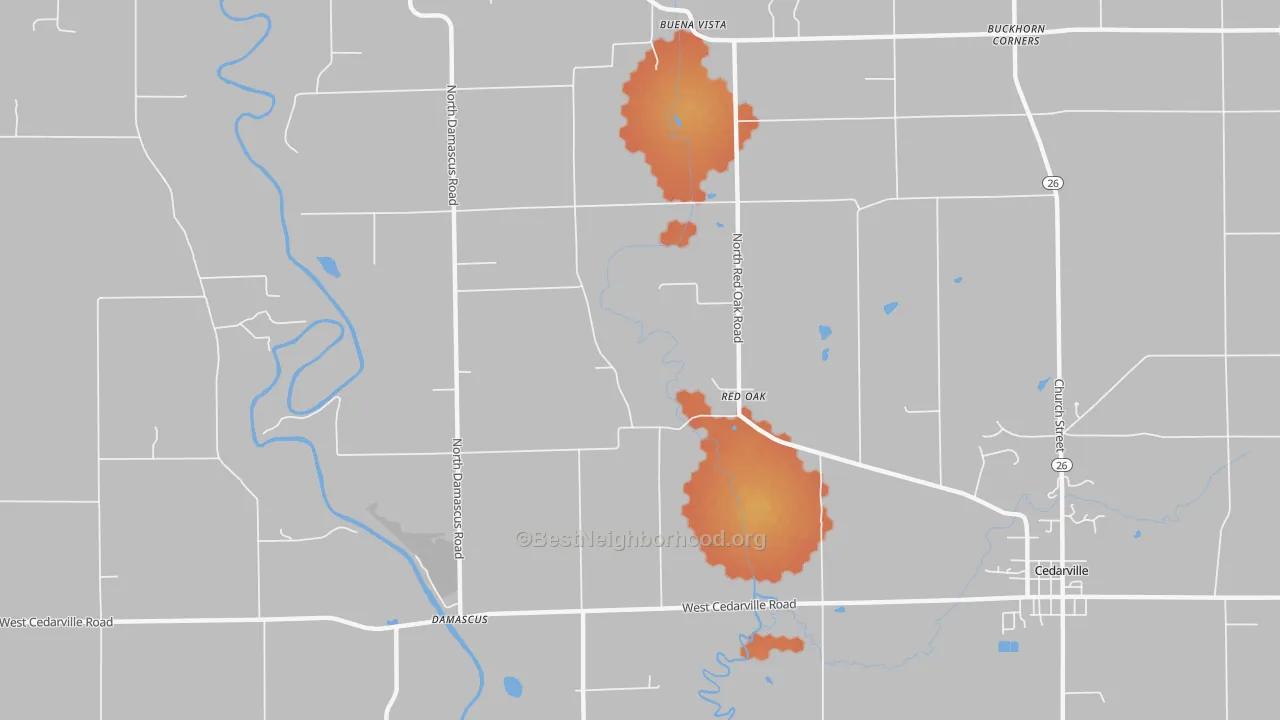 Bike Grade map of Red Oak, IL