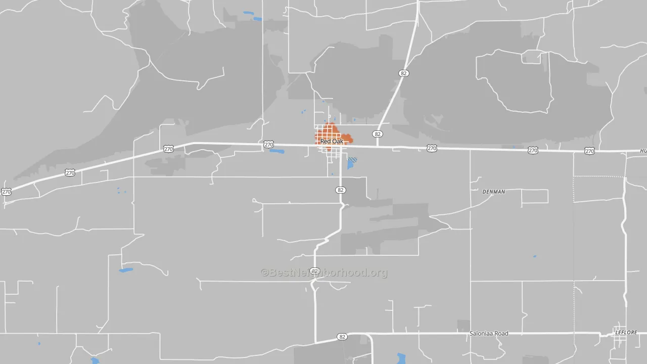 Bike Grade map of Red Oak, OK