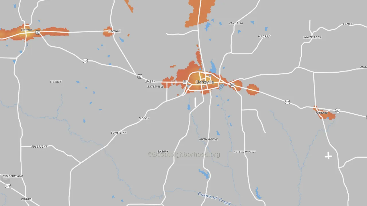 Bike Grade map of Red River County, TX