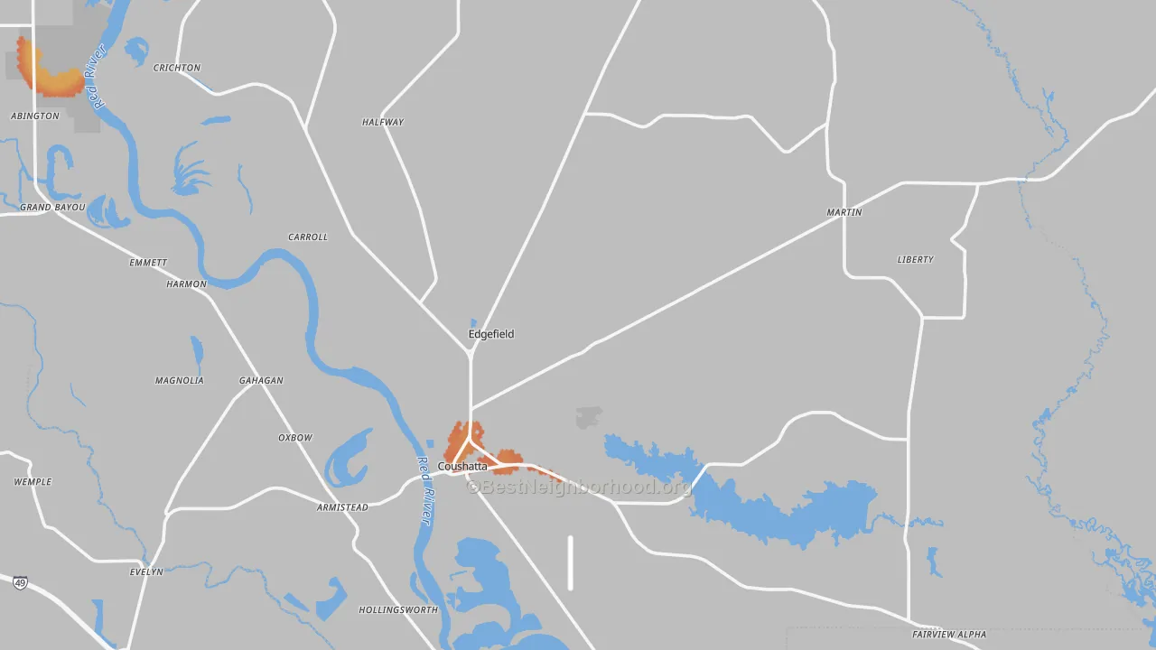 Bike Grade map of Red River Parish, LA