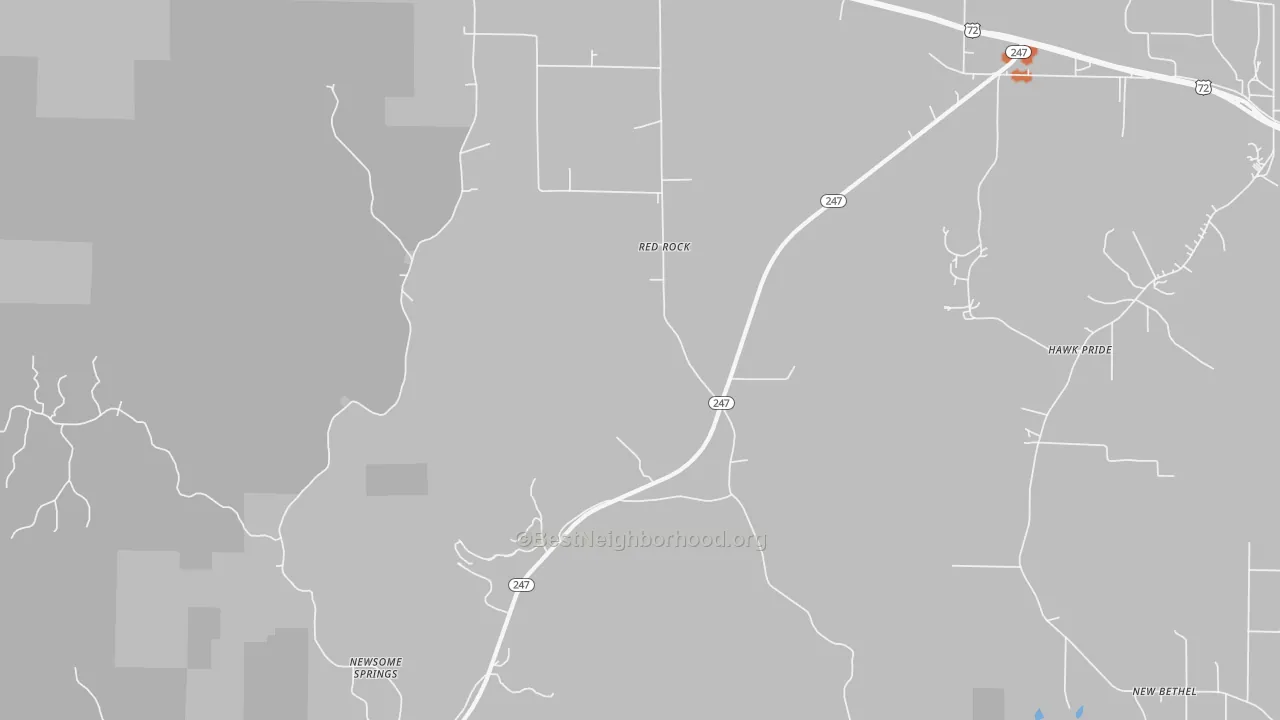 Bike Grade map of Red Rock, AL
