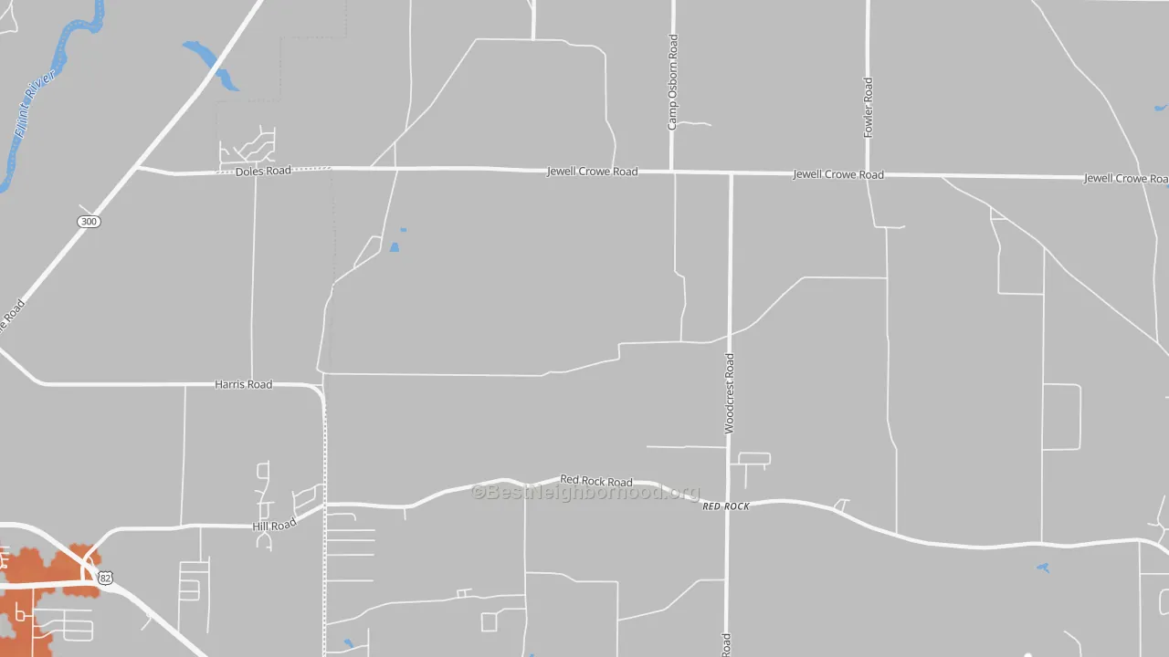 Bike Grade map of Red Rock, GA