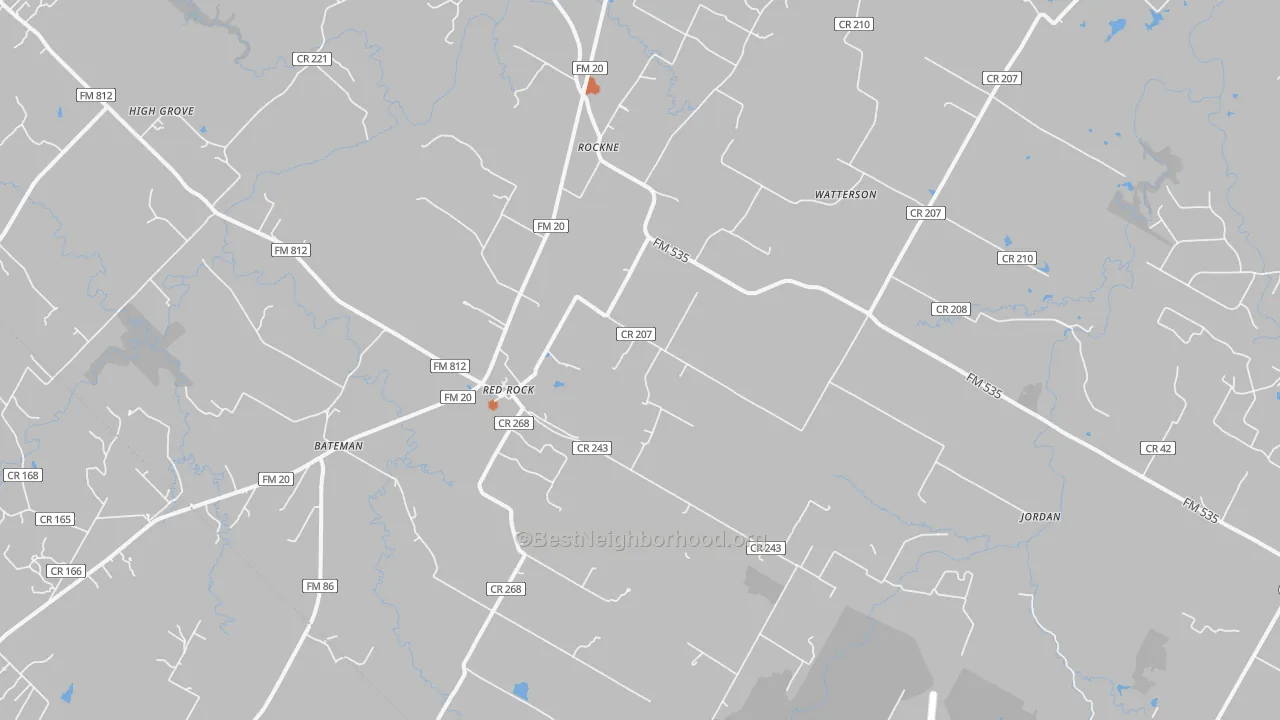 Bike Grade map of Red Rock, TX