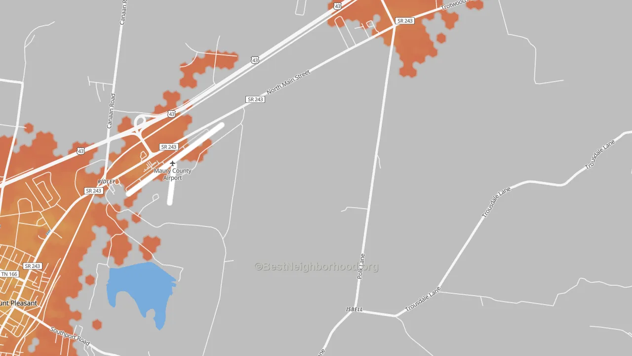 Bike Grade map of Red Row, TN
