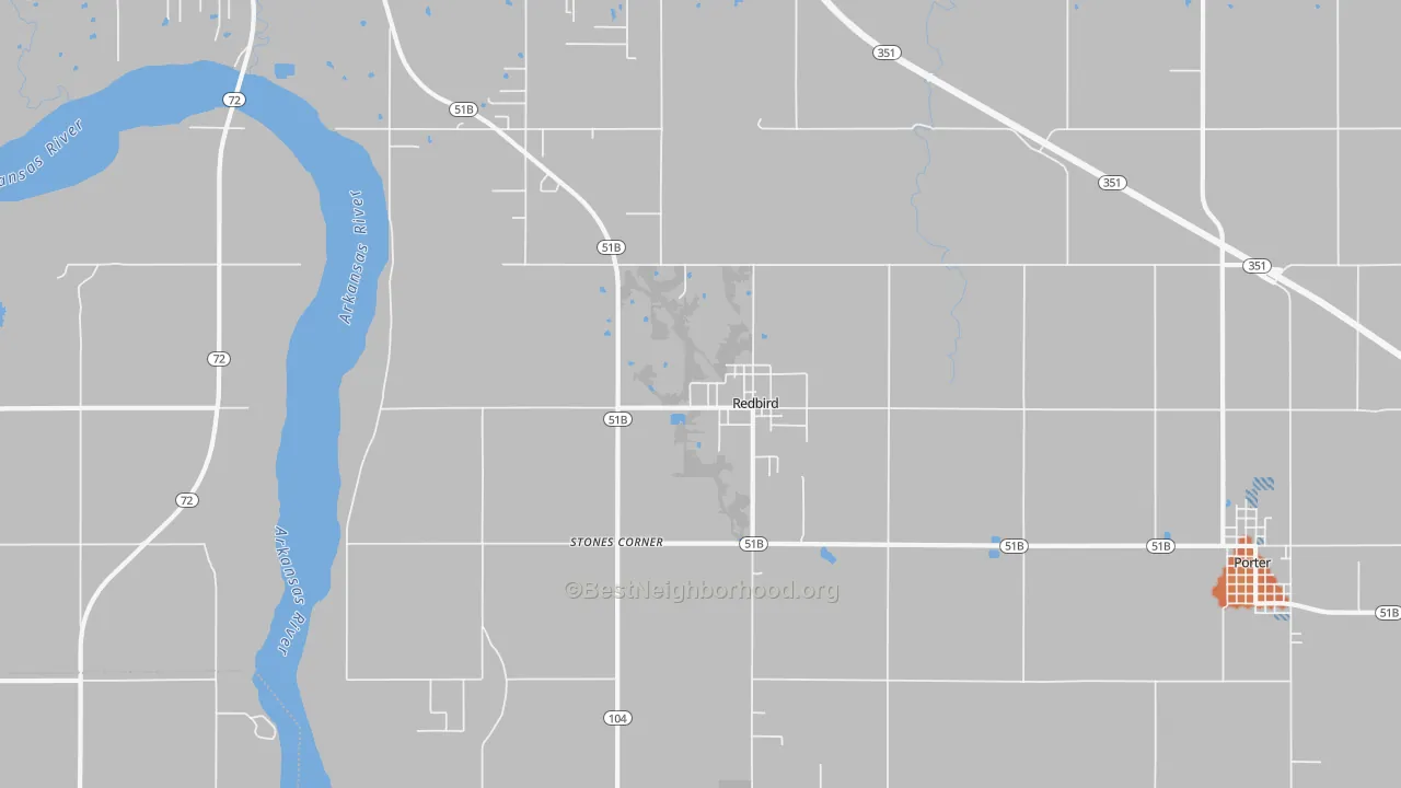Bike Grade map of Redbird, OK