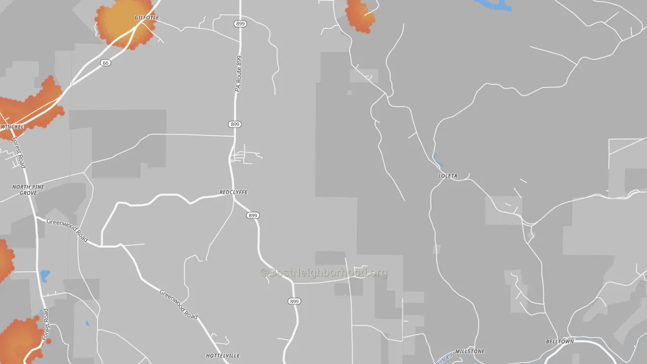 Bike Grade map of Redclyffe, PA