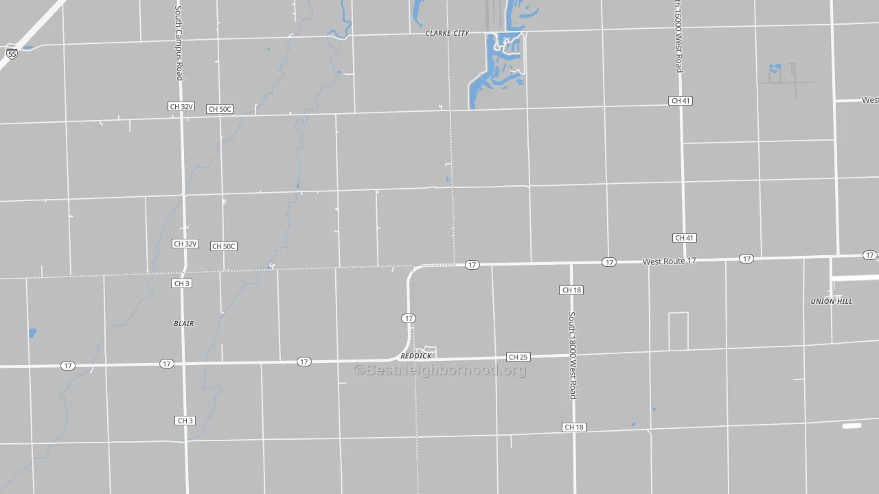 Bike Grade map of Reddick, IL