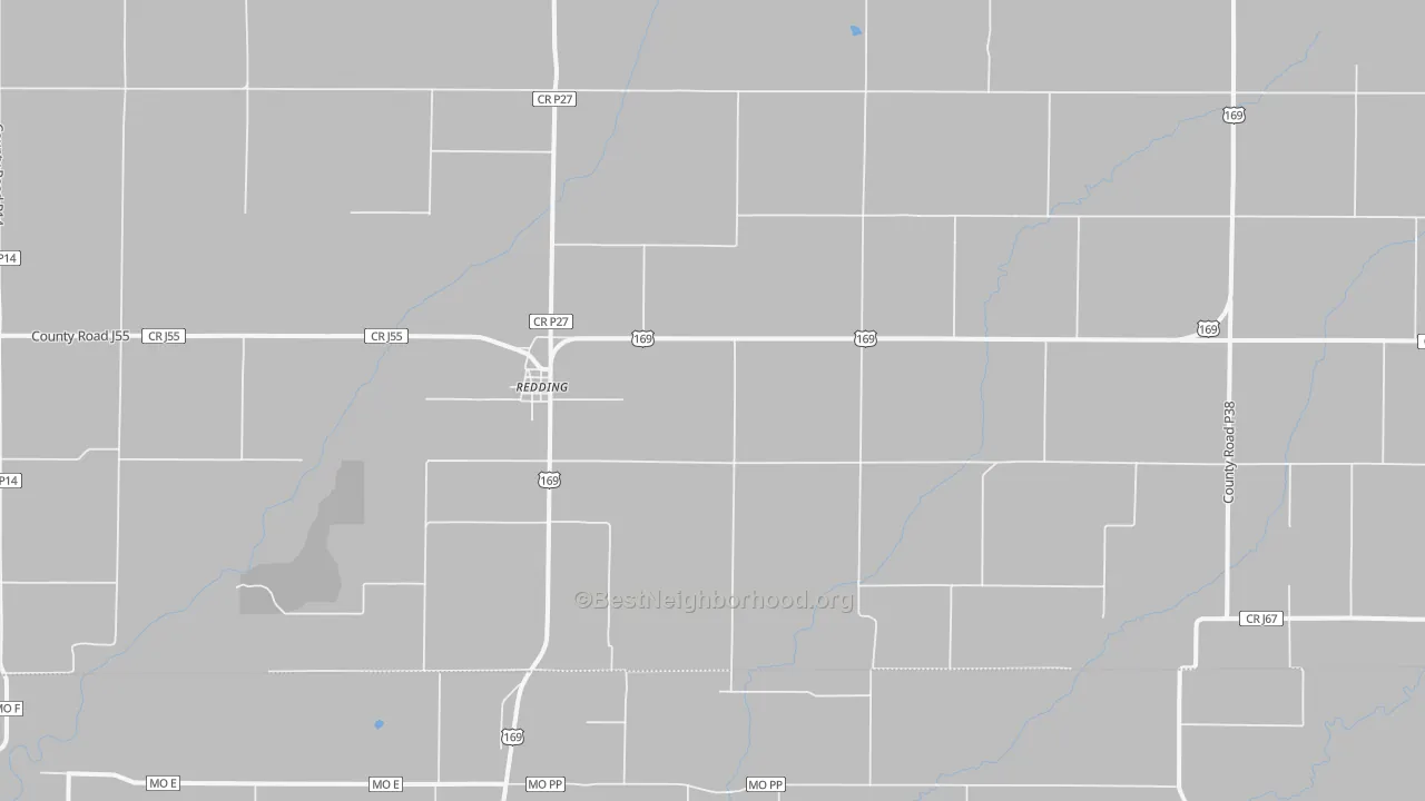 Bike Grade map of Redding, IA