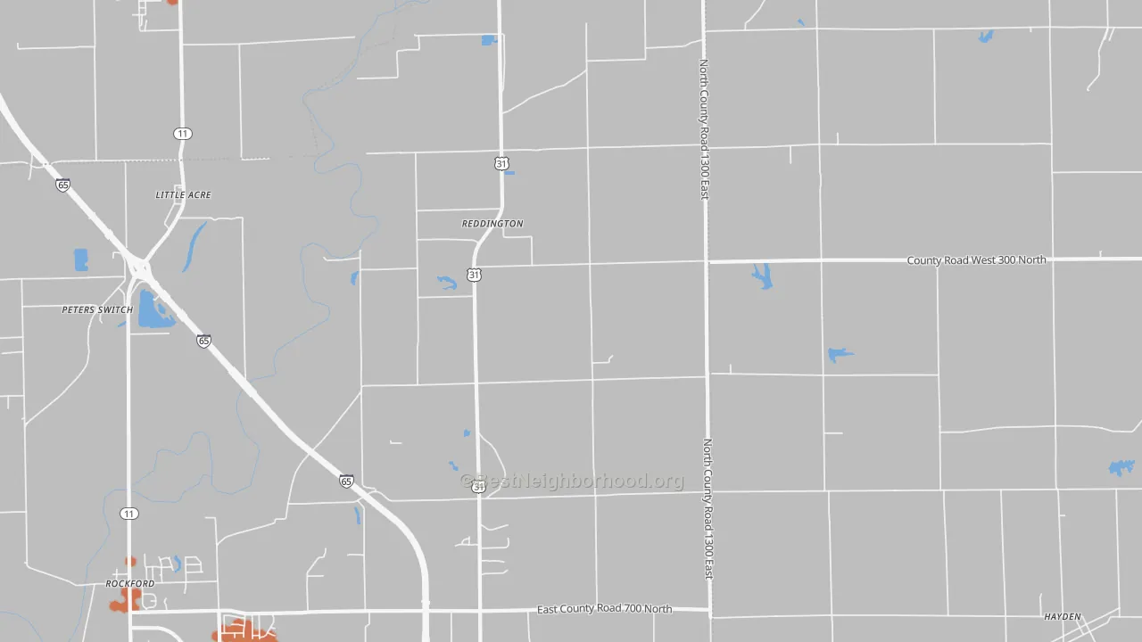 Bike Grade map of Reddington, IN