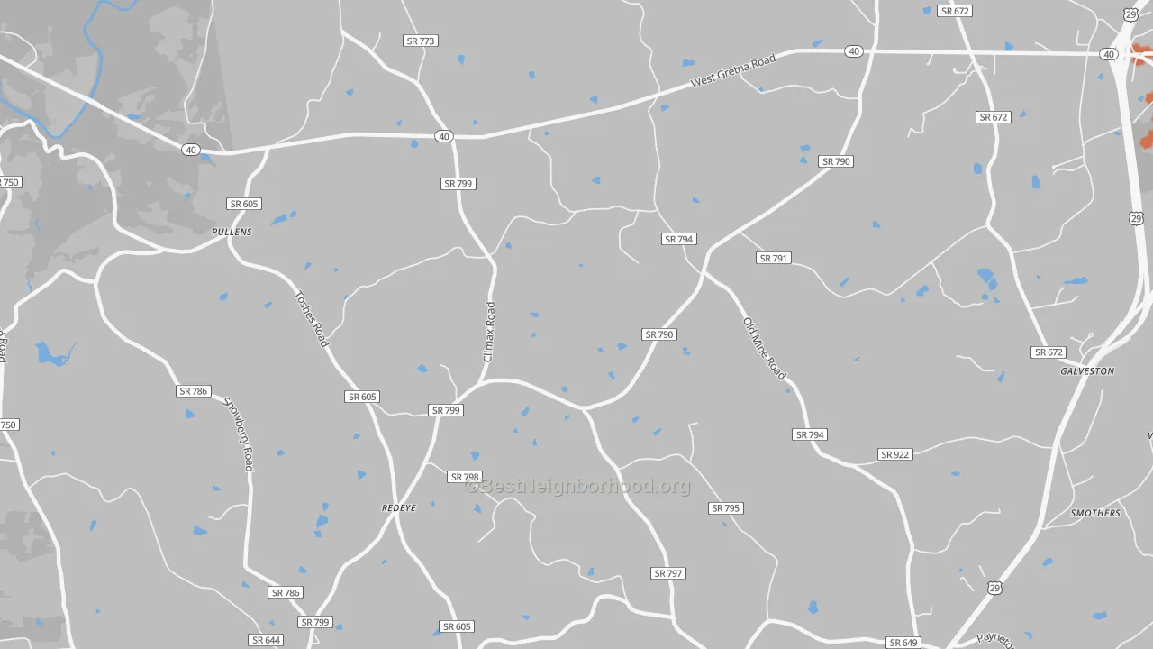 Bike Grade map of Redeye, VA