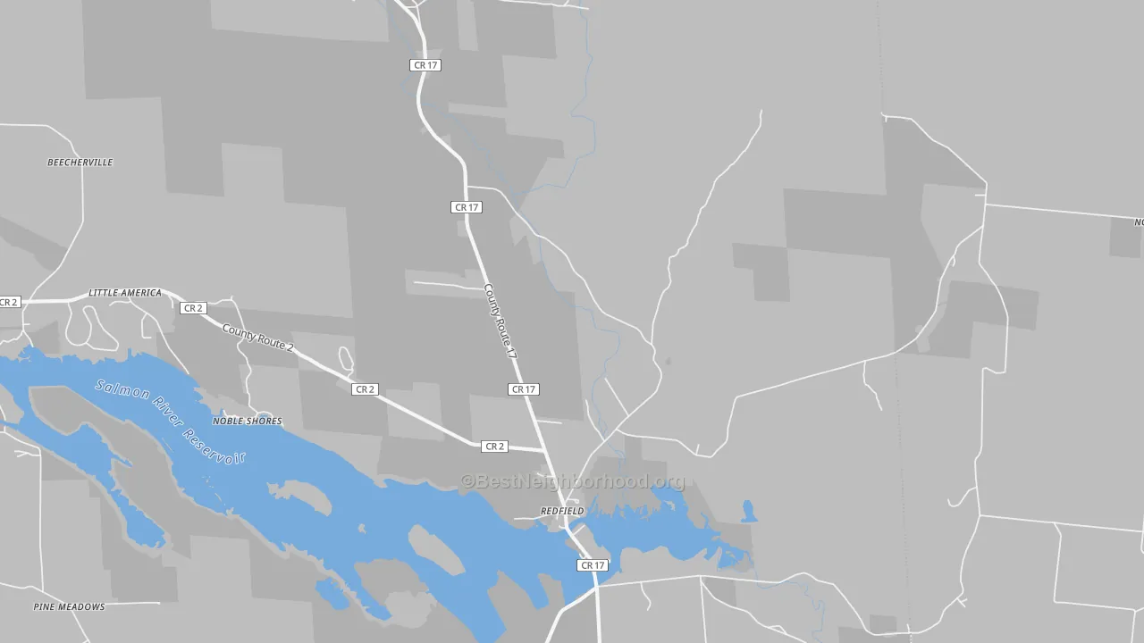 Bike Grade map of Redfield, NY
