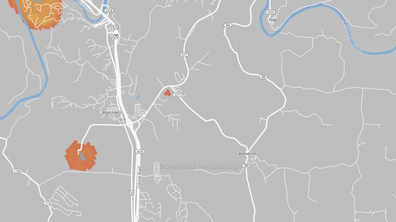 Bike Grade map of Redhouse, KY