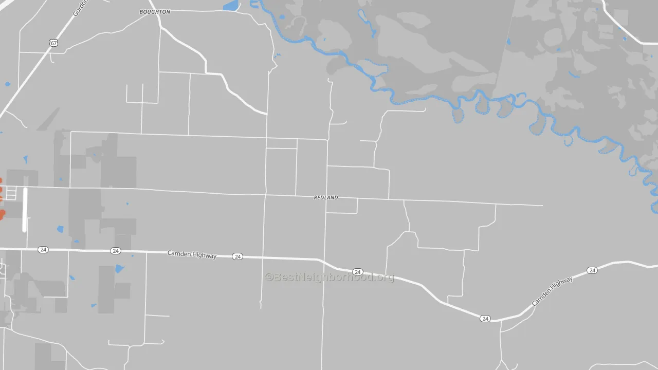 Bike Grade map of Redland, AR
