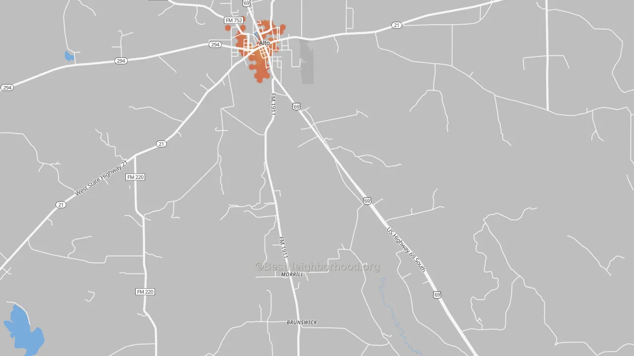 Bike Grade map of Redlawn, TX