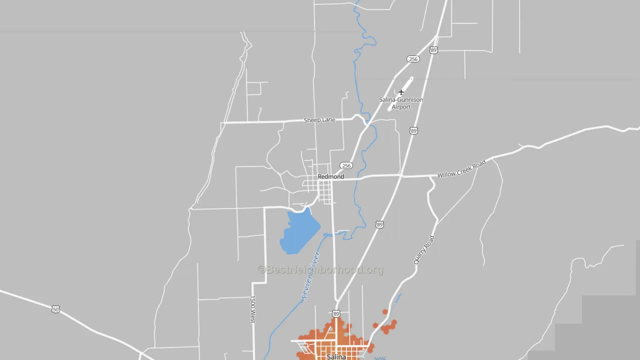 Bike Grade map of Redmond, UT
