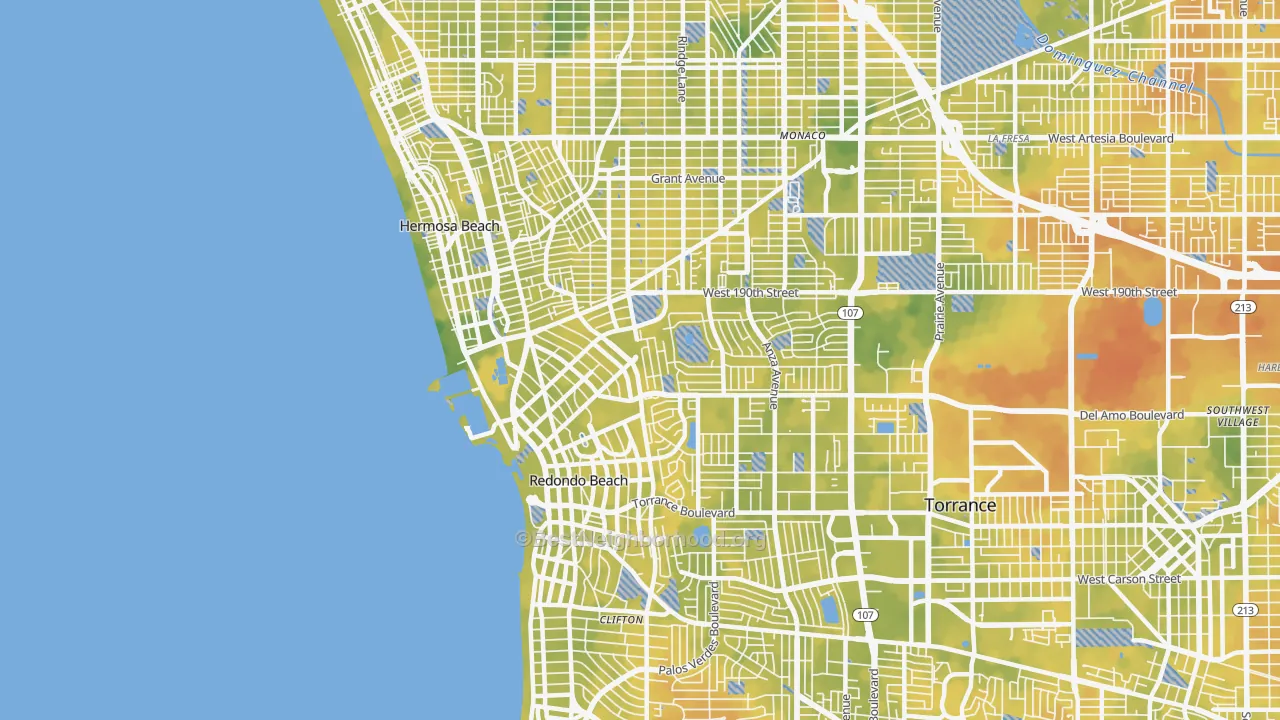 Bike Grade map of Redondo Beach, CA