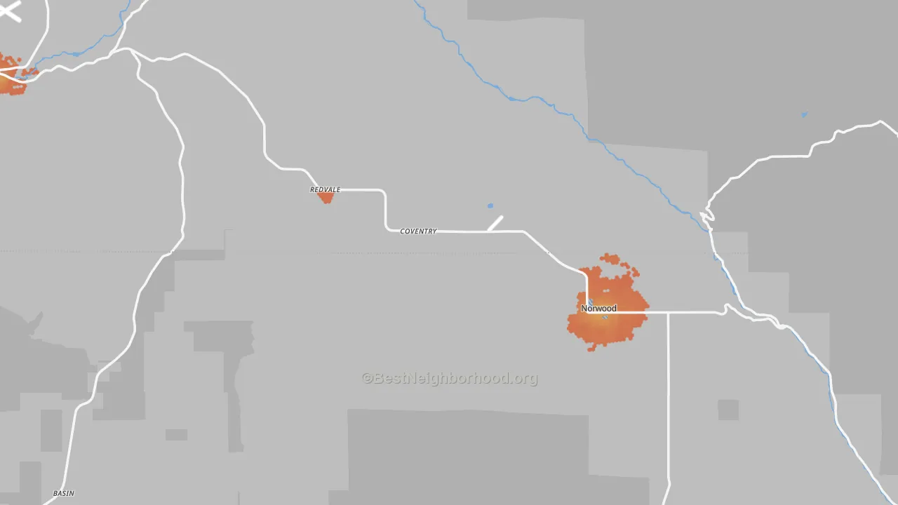 Bike Grade map of Redvale, CO