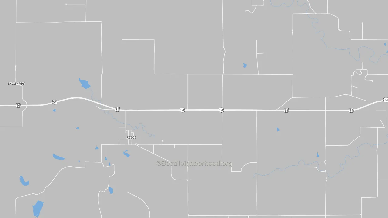 Bike Grade map of Reece, KS