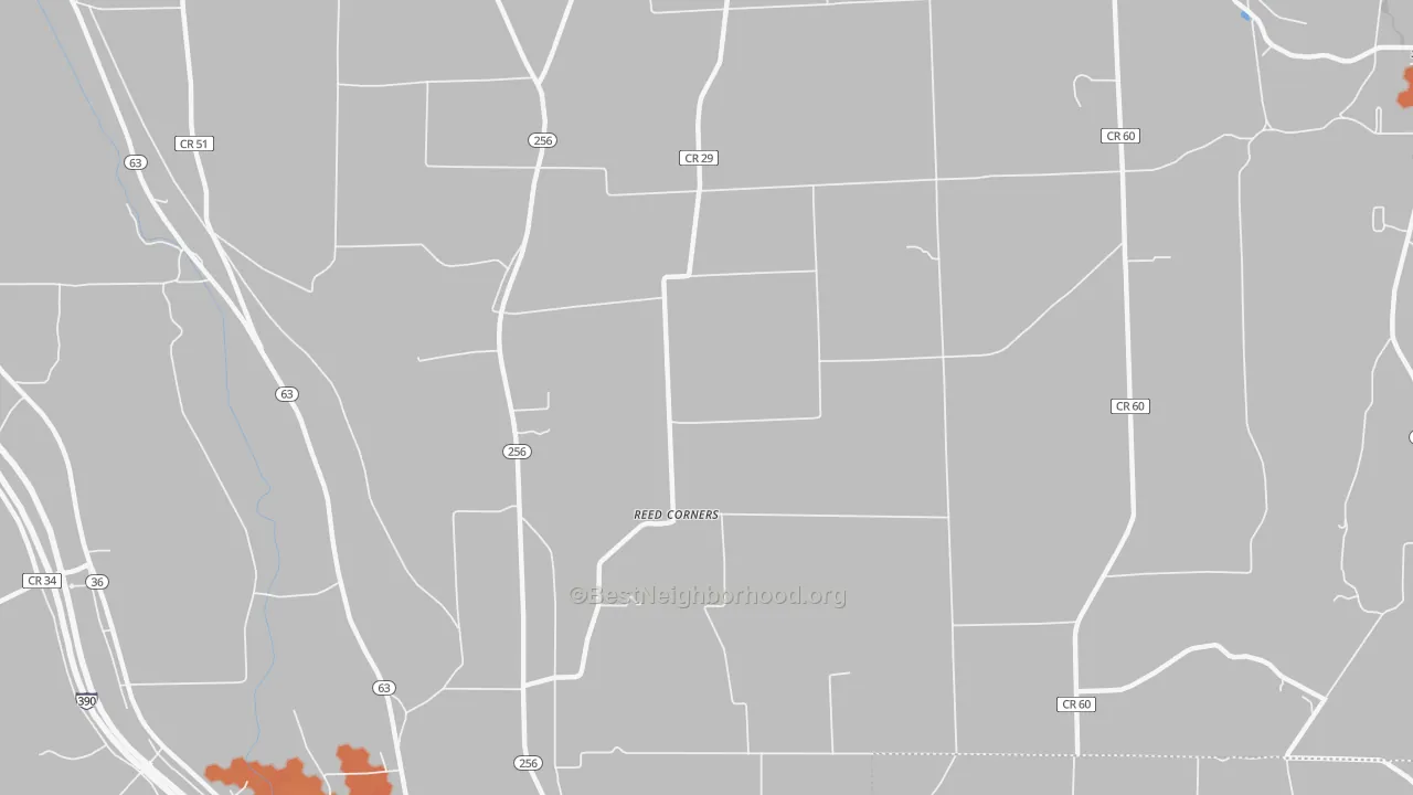 Bike Grade map of Reed Corners, NY