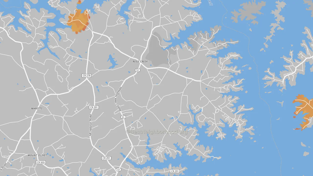 Bike Grade map of Reed Creek, GA