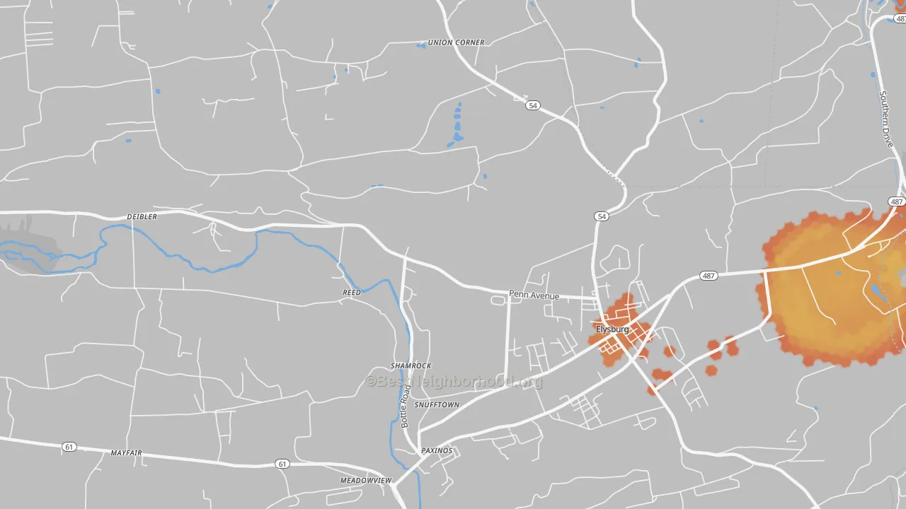 Bike Grade map of Reed, PA