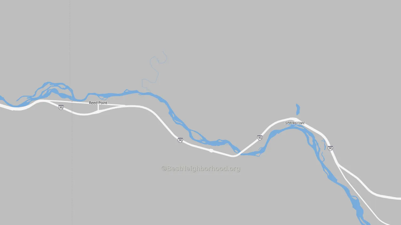 Bike Grade map of Reed Point, MT