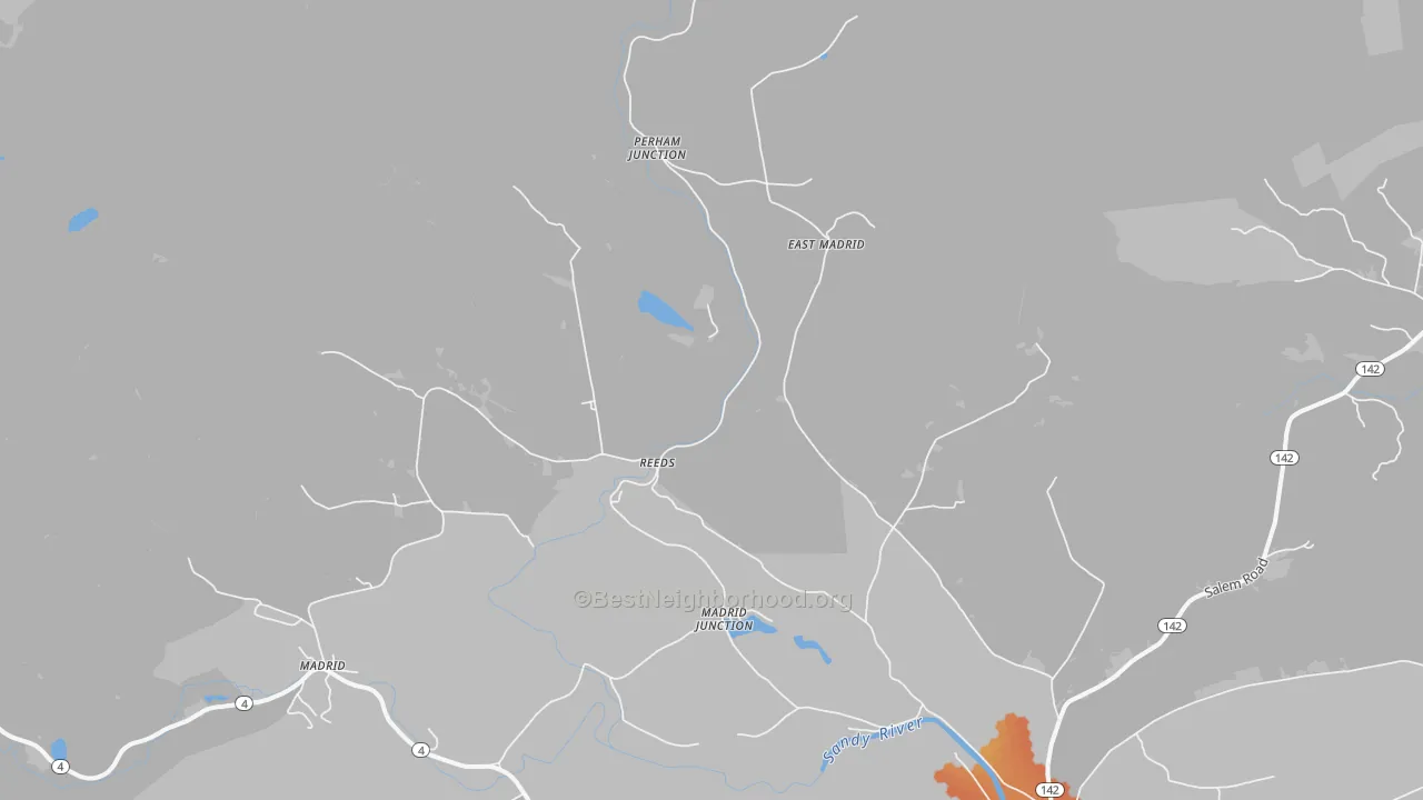 Bike Grade map of Reeds, ME