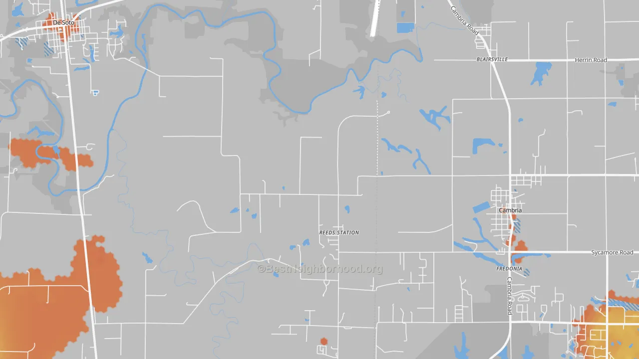 Bike Grade map of Reeds Station, IL