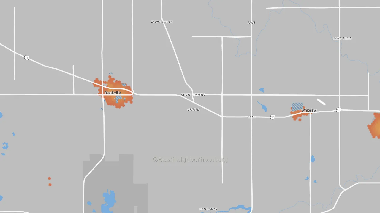 Bike Grade map of Reedsville, WI