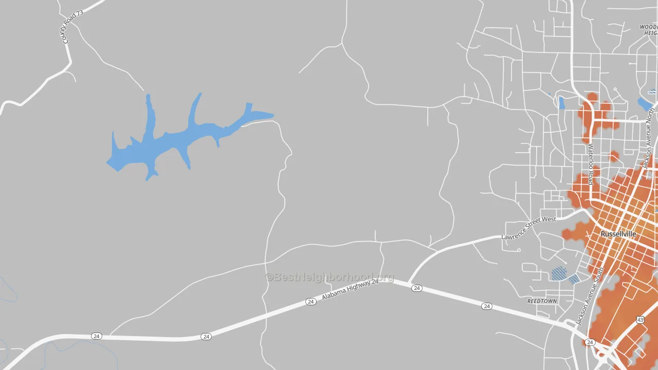 Bike Grade map of Reedtown, AL